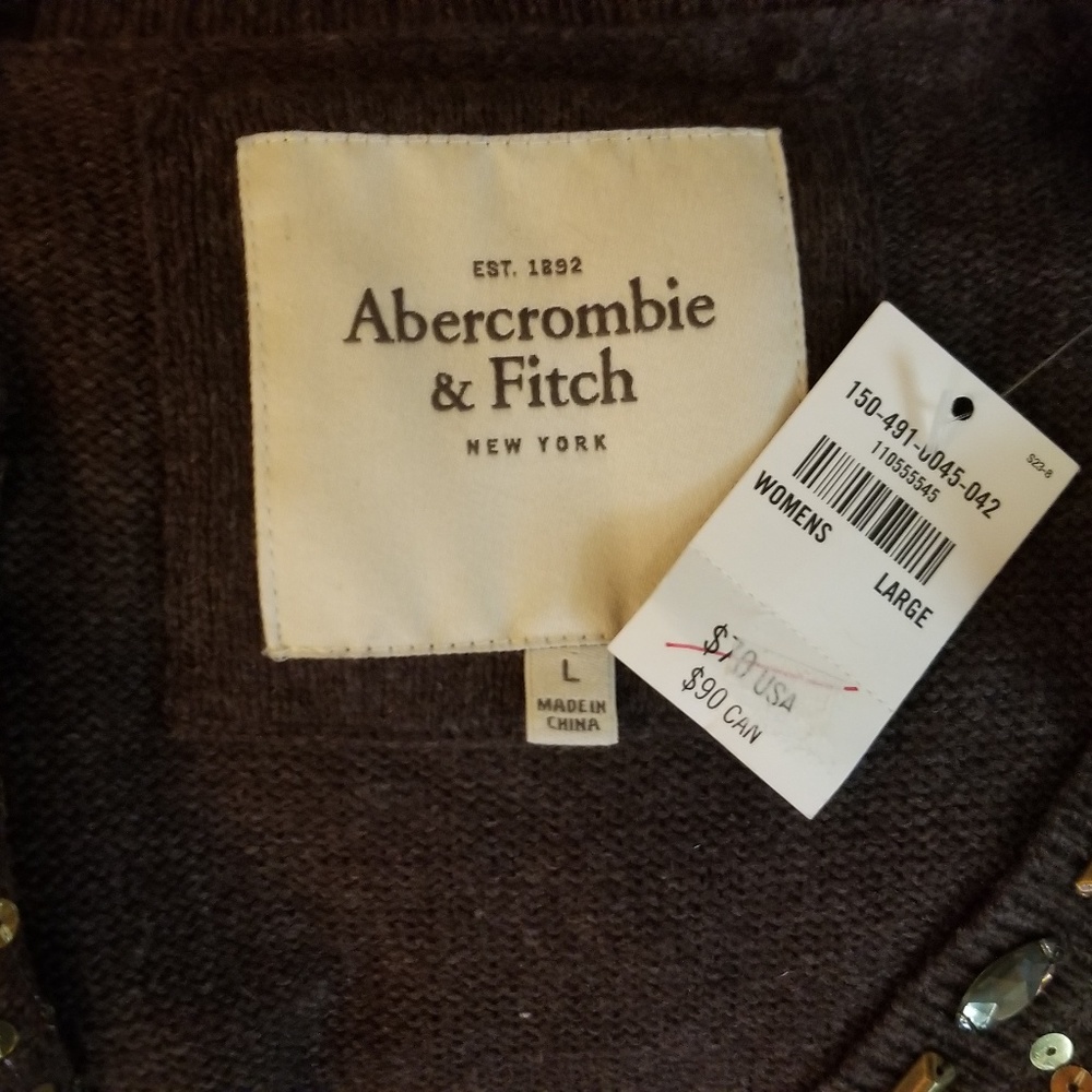 NWT Abercrombie & Finch cardigan sweater vest - Picture 6 of 6